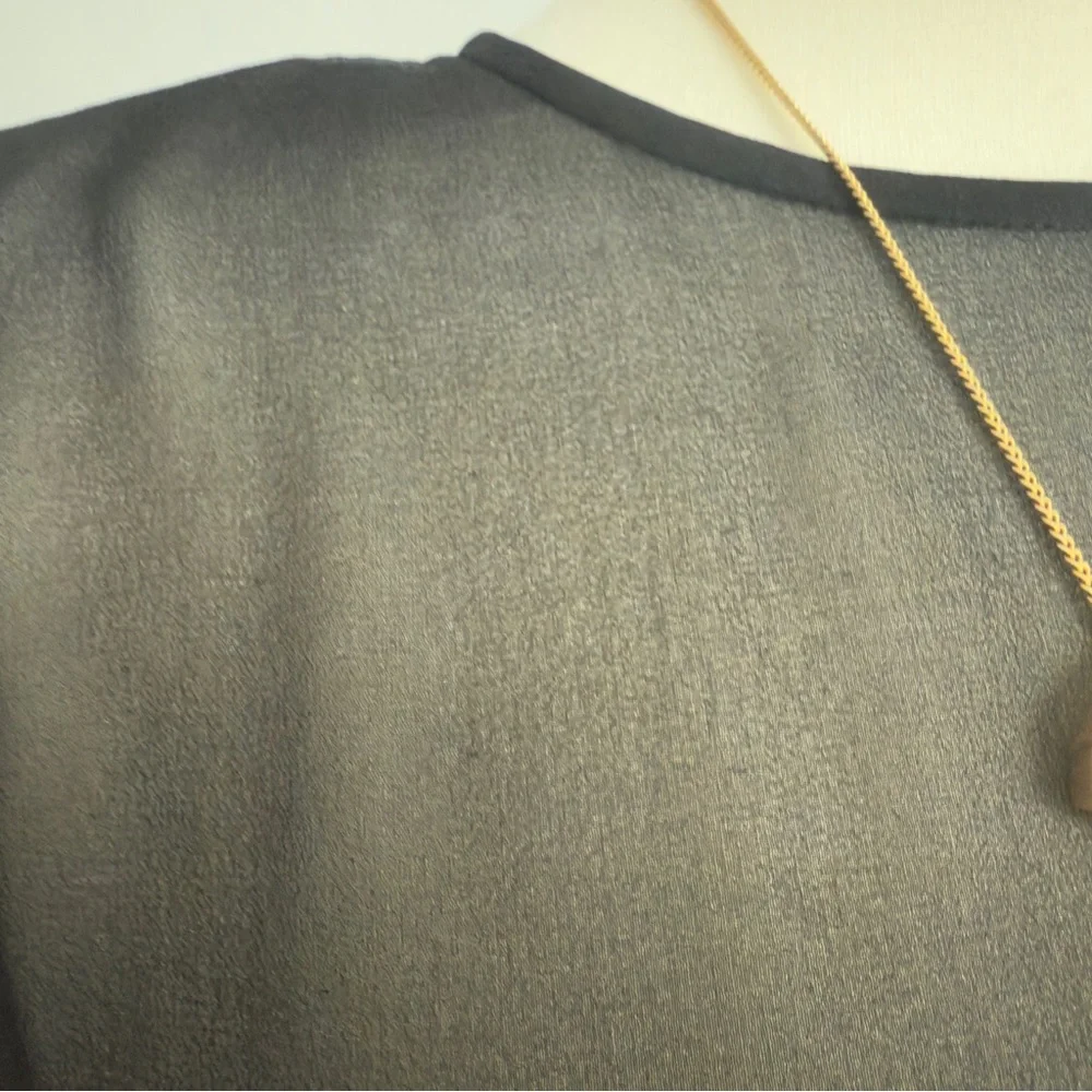 TIBI Black Sheer Blouse NWOT - Picture 3 of 11